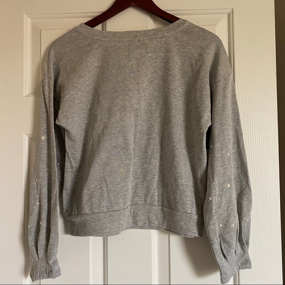 Ultra Flirt LongSleeve Sweatshirt Pearl Top Medium - Picture 5 of 9